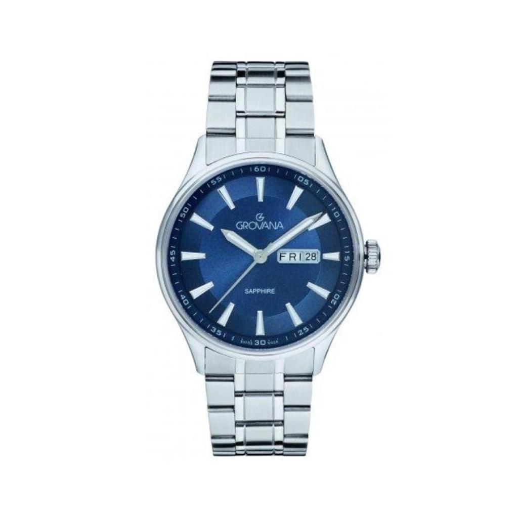 Grovana St. Andrews Stainless Steel Blue Dial Quartz 1194.1135 Men's Watch