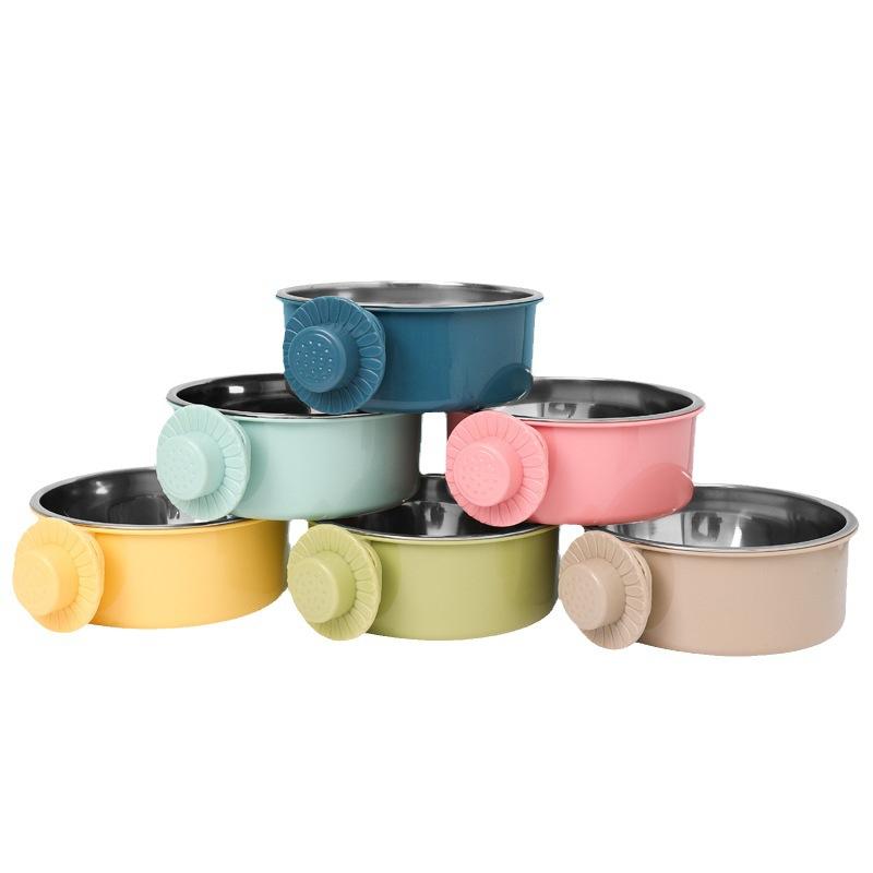 Hanging Stainless Steel Pet Bowl - Cat Bowl with Anti-toppling Feature and Thickened Base for Dog Bowl. Feeding and Drinking Hanging Bowl.