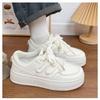 2025 Women's Thick-Soled White Canvas Sneakers - Autumn Hot Style, Versatile for Students