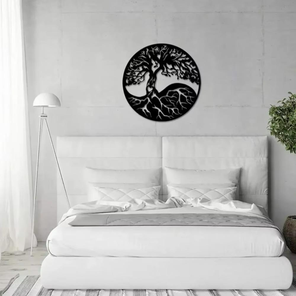 

Tree of Life Metal Wall Art, Large Iron Sculpture for Living Room, Bedroom, Hallway, Housewarming Gift, 3D Shadow Effect, Black Finish TY2494