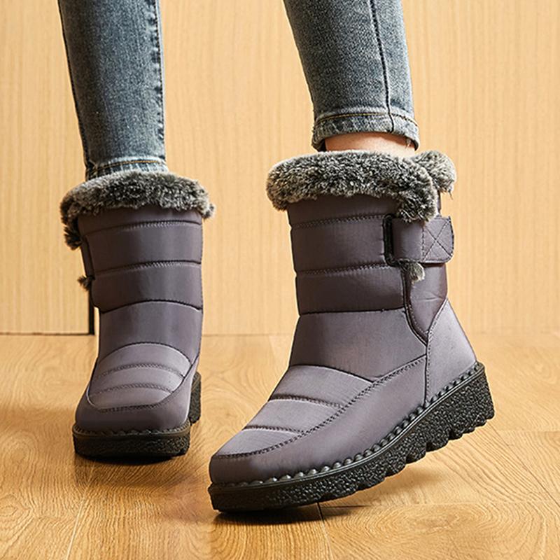Schnee Damenstiefel Plateau Schuhe Damen Wasserdicht Damenschuhe Weiche Stiefeletten Einfarbig Damen Winterschuhe Stiefel Botas Mujer