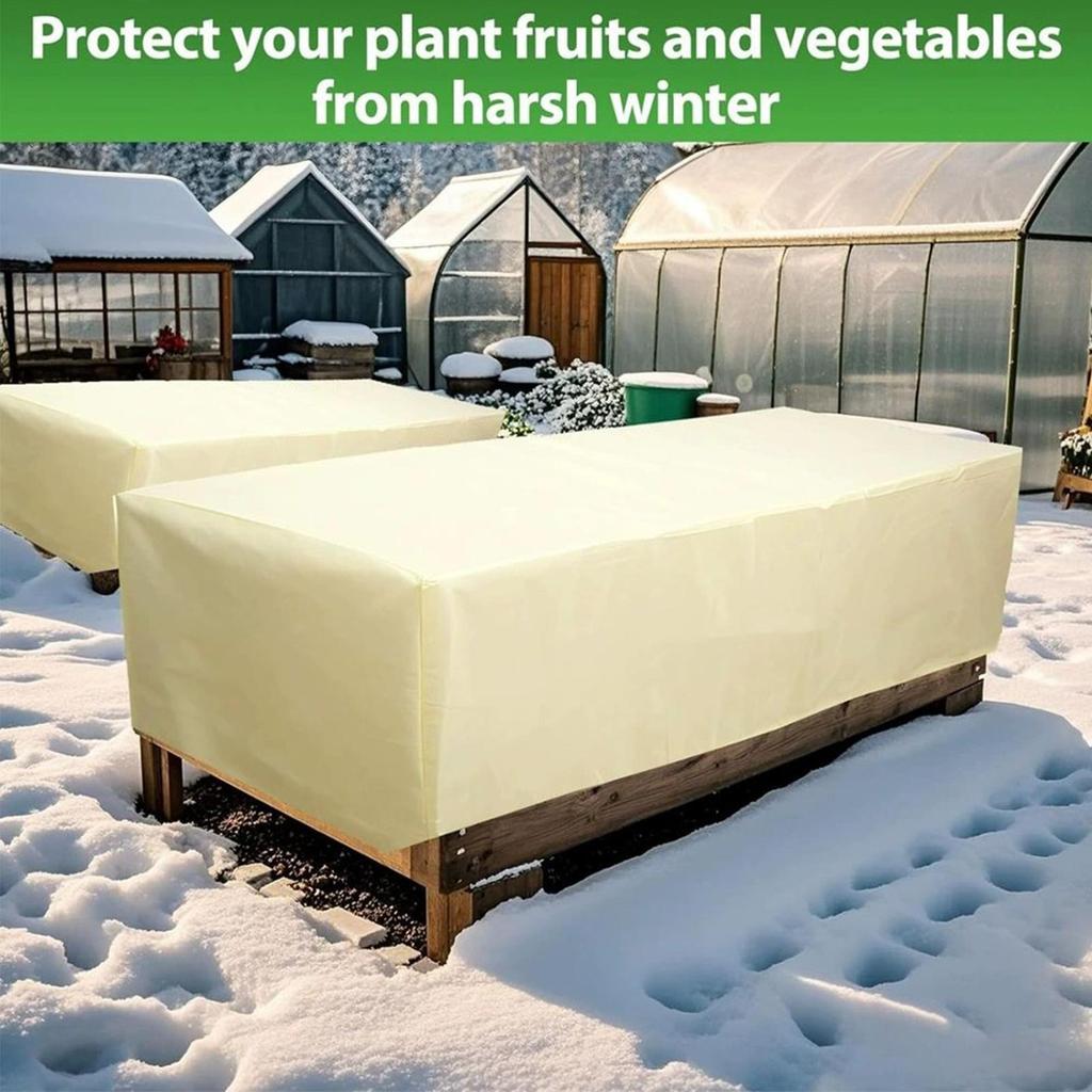 Raised Bed Cover 2 Pieces Rectangular Plant Protection With Drawstring Outdoor Plant Freeze Protection For Outdoor Garden Winter