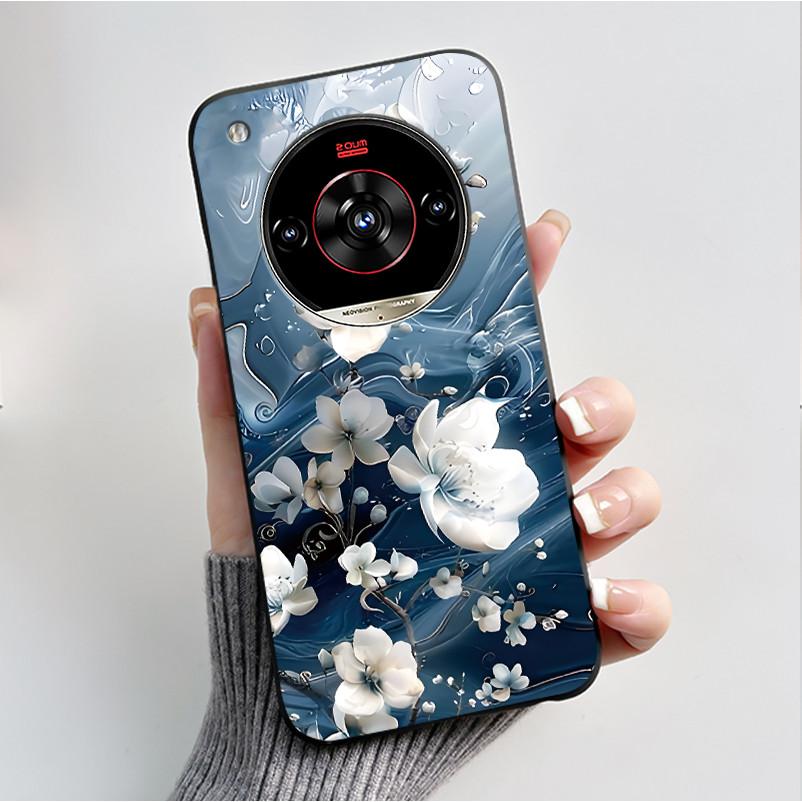 Printed Phone Case For ZTE Nubia Focus 2 Ultra 5G Funda Capa Soft Silicone Black Shell Cover Cute Flower Cartoon Casing Coque
