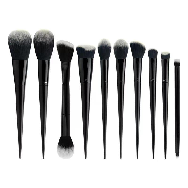 KVD Big Face Full Makeup Brush Set: 3D Concealer, Foundation, Double-Ended Eyeshadow, Loose Powder, Blending, and Setting Brushes.