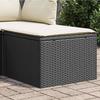 VidaXL Garden Stool with Cushion, Seat with Cover, Patio Furniture Balcony Terrace Backyard Outdoor, Black 366001