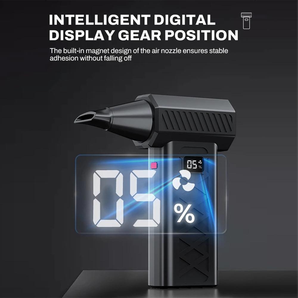 New Turbo Jet Fan Electric Air Duster Adjustable Wind Speed Turbo Violent Blower Rechargeable with Light Car Cleaning Car Computer Cleaning Tool