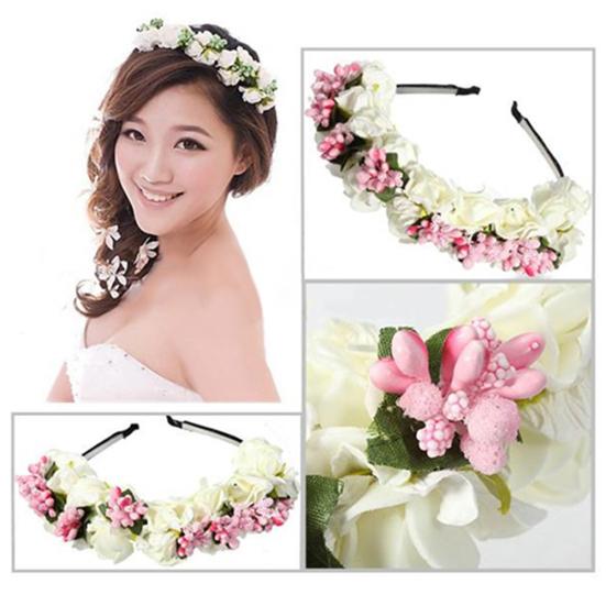 Frauen Blume Boho Floral Stirnband Girlande Festival Hochzeit Braut Haarband