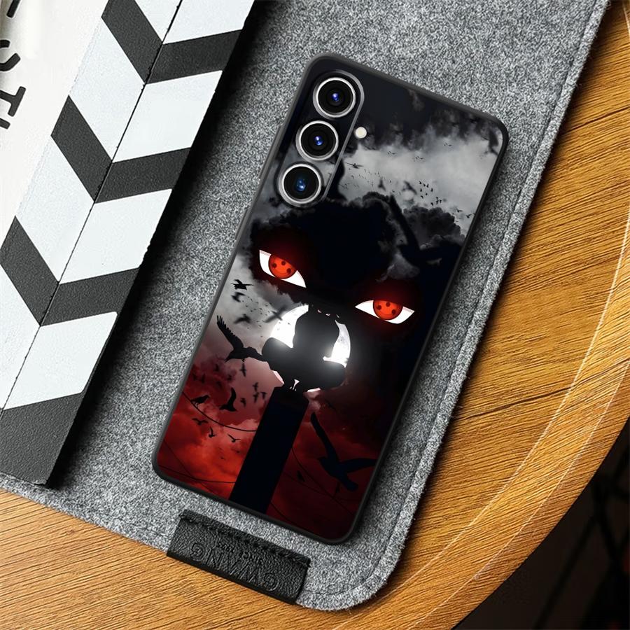 Black Soft Phone Cover Case for Samsung Galaxy A51 A73 A36 A23 A53 A24 A55 A25 A71 A22 A52 A32 A41 A26 A72 A35 Cool Anime Eyes