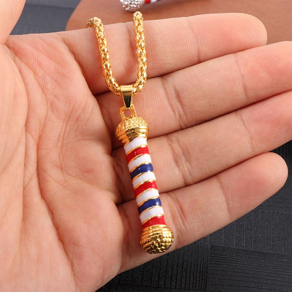Gifts Creative Rotating Light Barbers Barber Shop Fashion Jewelry Chain Pendant Necklace