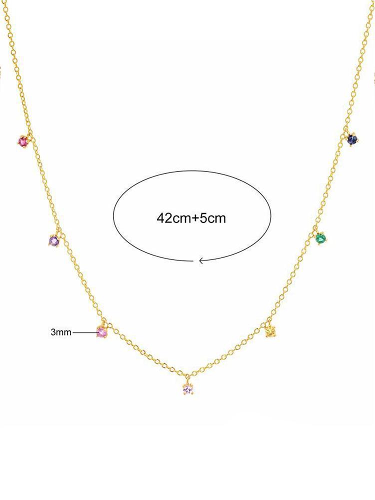 925 Silver Classic Sweet Colorful Zircon Tassel Necklace For Women Anniversary Personalized High Quality Fine Jewelry