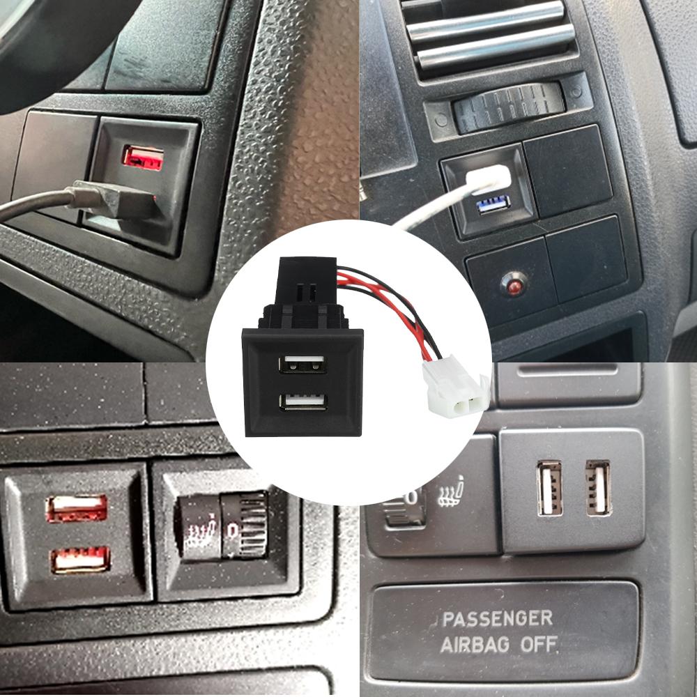 Ładowarka Samochodowa USB Podwójne Gniazdo Dla Volkswagen Voor VW T5 Transporter 2003-2009 Złącze Interfejsów USB Automobilowe Części do Ładowania