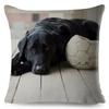Cute Black Labrador Dog Double-Sided Printed Pillow Cover Short Plush Suitable Living Rooms Bedrooms Sofas Throw Cushion Cover