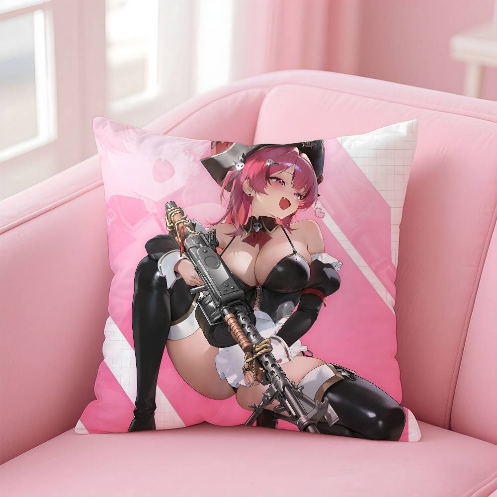 Anime G-Goddess of Victory N-Nikke Pillow Case Anti-dustmite Pillow Invisible Zipper Silky Short Plush Sofa Cushion Cover