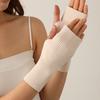 Women Knit Solid Color Mittens Wrist Warmers Two In One Fingerless Gloves Soft Thermal Hand Accessories Stretchable Winter Wear