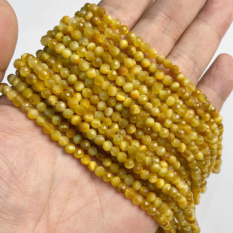 4MM Natural Faceted Quality Agates Crystal Jades Stone Beads Tiny Loose Green Yellow Pink Red Gem Bead For Jewelry Making DIY