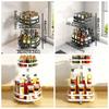 Carbon Steel Kitchen Storage Tray 360° Rotation Rotating Spice Shelf  Spice Bottle
