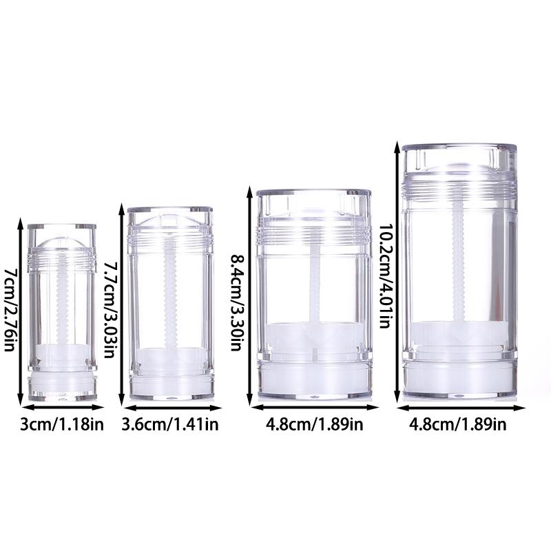 15/30/50/75G tuba deodorantu Ručně vyrobená kulatá Twist Up Spodní výplň Prázdná tyčinka na vyplnění náplně tyčinky Deodorant Cestování