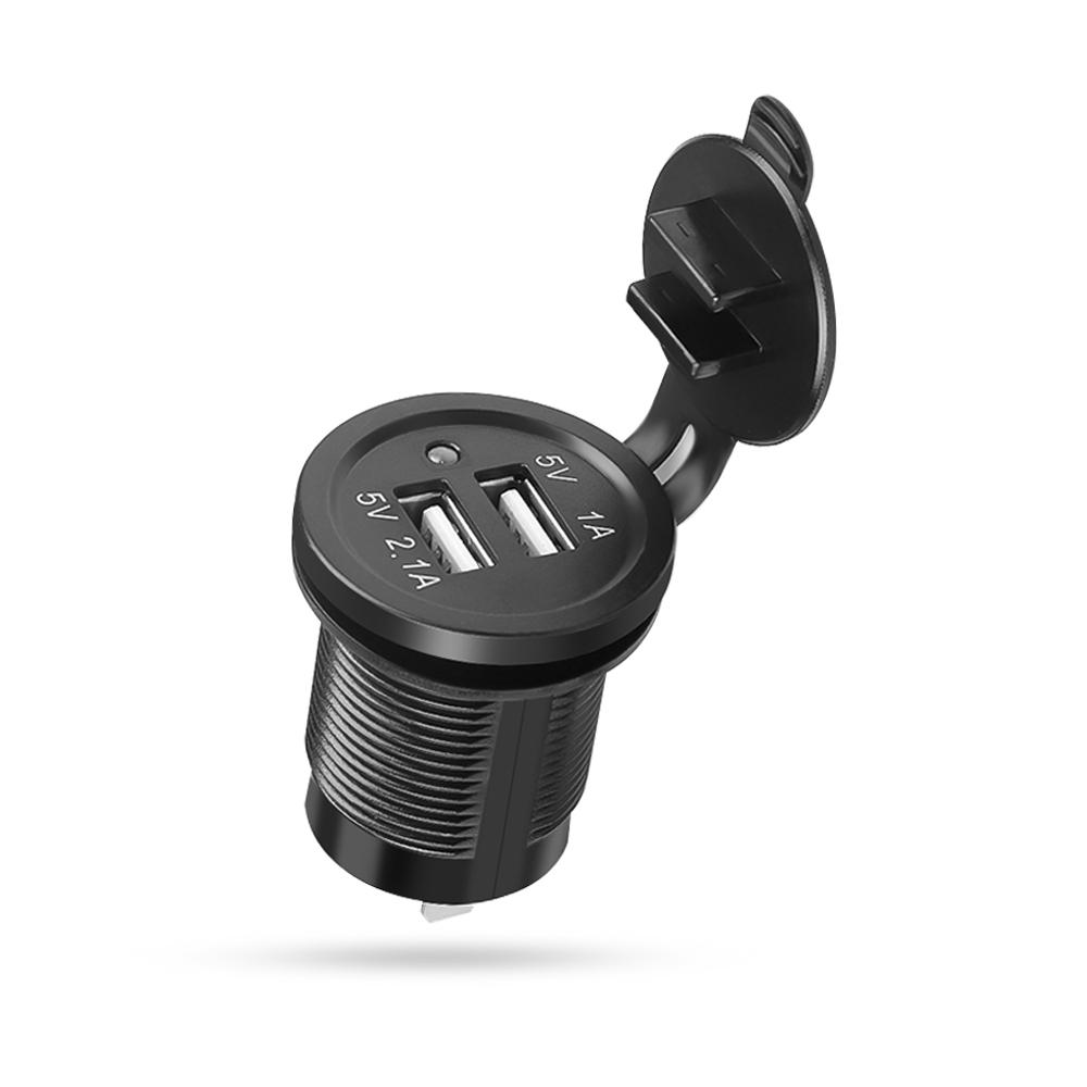 3.1A Dual USB Port Car Charger Socket Plug Mobile Phone Smart Charging Adapter Waterproof for Car Boat Motorcycle