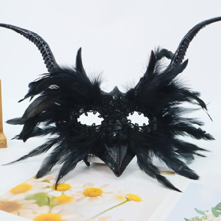 Pírková Vrána Maškarní Masky pro Ženy Dívky Benátské Masky Párty Večerní Plesové Masky Halloween Cosplay Kostýmy