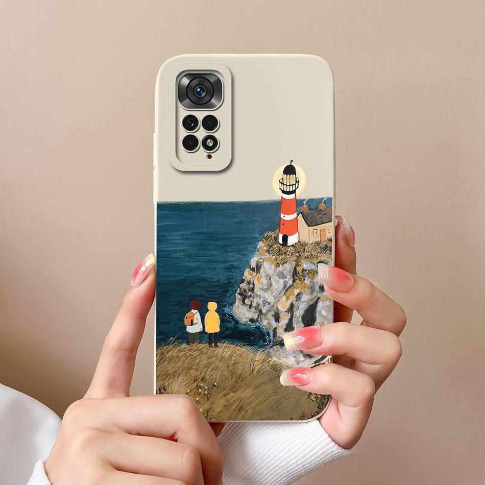 For Xiaomi Redmi Note 11S Cases Cartoon Liquid Silicone Full Coverage Anti Drop Shell For Xiaomi Redmi Note11S 11 S Coque Capa
