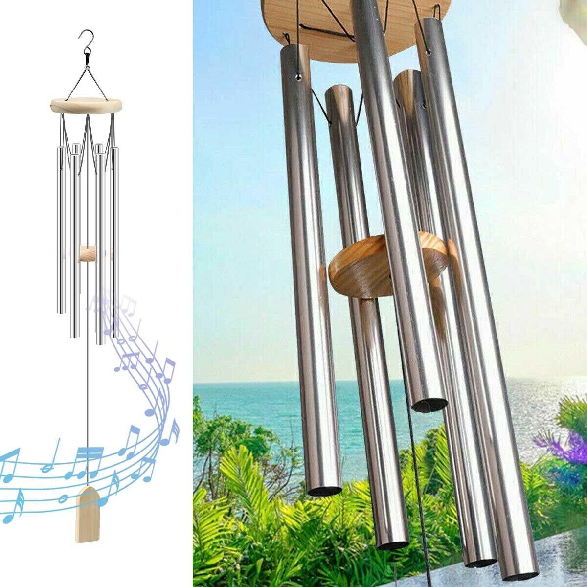 

Deep Tone Chapel Bells Wind Chimes Large Wood Metal 6 Tubes Aluminum Wind Chime Hanging Ornament Outdoor Garden Home Decor Gift
