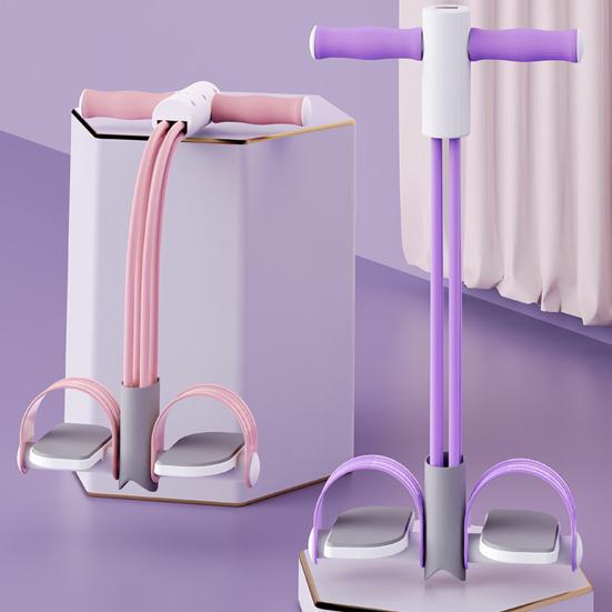 4/6-Tube Pedal Puller Resistance Band with Handle TPE Elastic Yoga Sit-up Pull Rope Men Women Pedal Tensioner Exerciser Workout Equipment