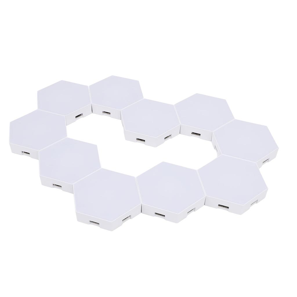 10 Set Hex Light Panels Wall Mounted WiFi Cool Music Sync RGB LED Lights APP Remote Control for Gaming