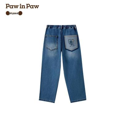 PawinPaw Boys' Cartoon Bear Denim Jeans, 2025 A/W