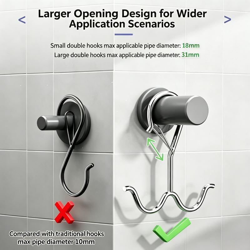 1/5/10Pcs Heavy Duty Double Utility Hooks with Buckle Multi-use Hangers for Clothes Towels Camping Home Use