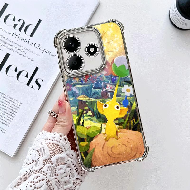 

P-Pikmins Cute Game Soft Phone Case For Xiaomi Redmi Note 14 15 Pro Plus 13 12 11S 11T 5G 10 9S 9 Plating Anti-Fall Fundas Redmi Note 14 4G