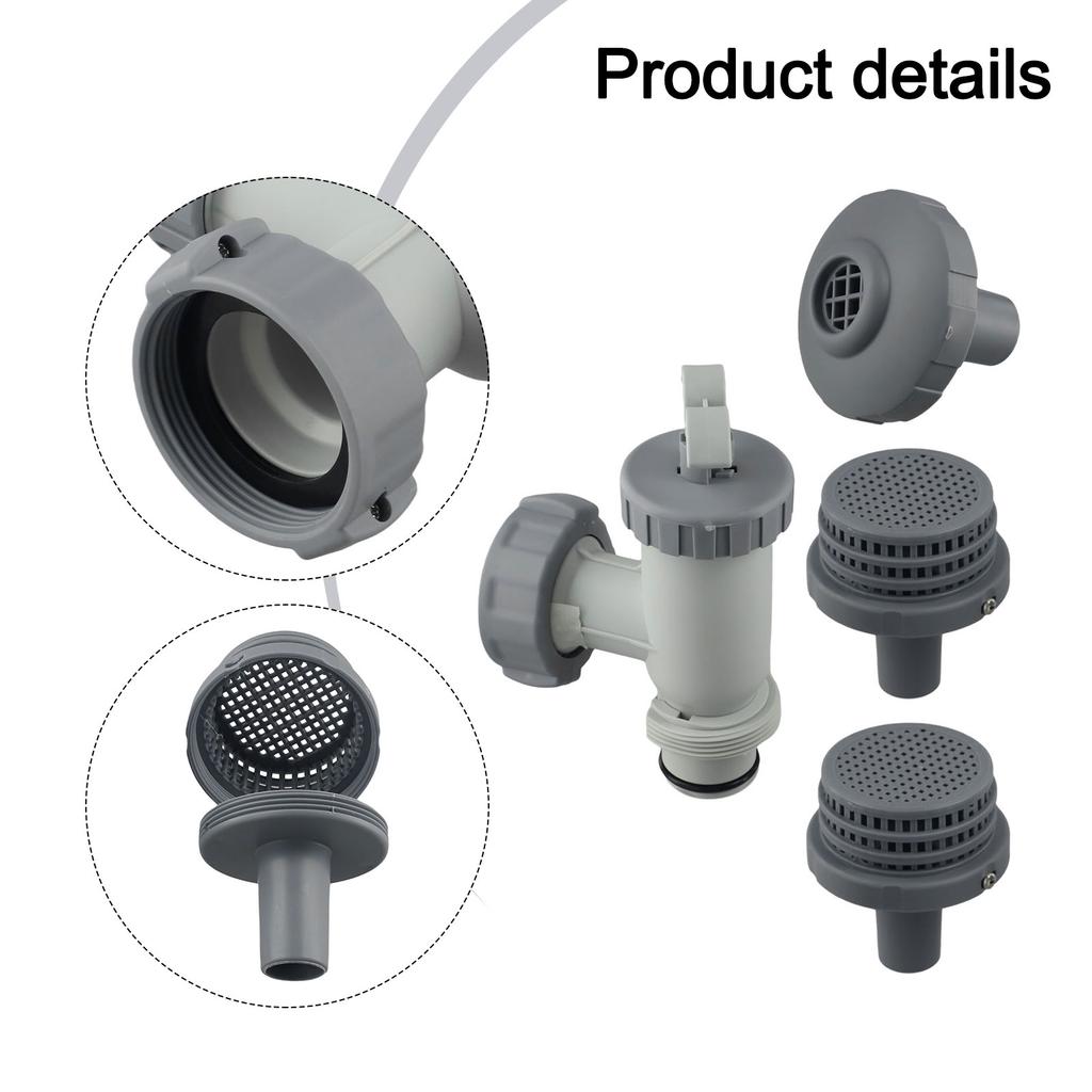 Pool Inlet Nozzle Replacement Kit Pool Maintenance Easy Installation Filter Connectors 1.25 Inch For Intex Above Ground Pool