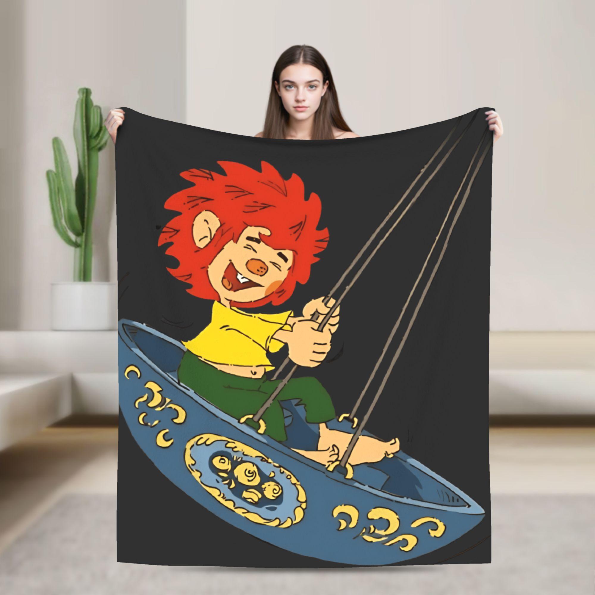 

P-Pumuckl Throw Blanket Soft Cozy Aesthetic Blanket For Bedroom Travel Flannel Bedspread Bed Cover 75x90cm