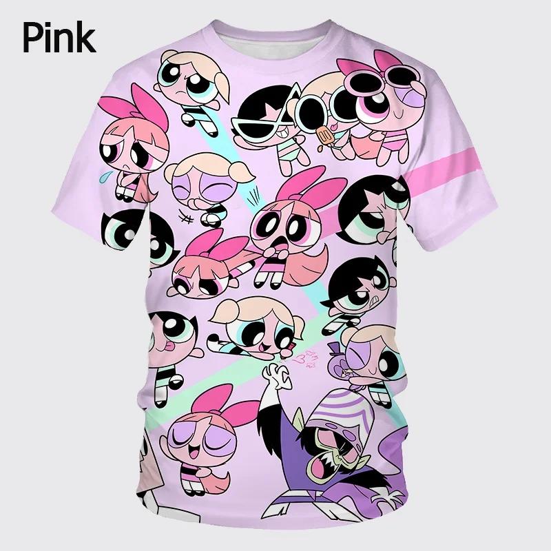 New Men Women 3D Print Cartoon the P-Powerpuff Girls Casual T Shirt Children's Cool Fashion Unisex Summer Short Sleeve Tees