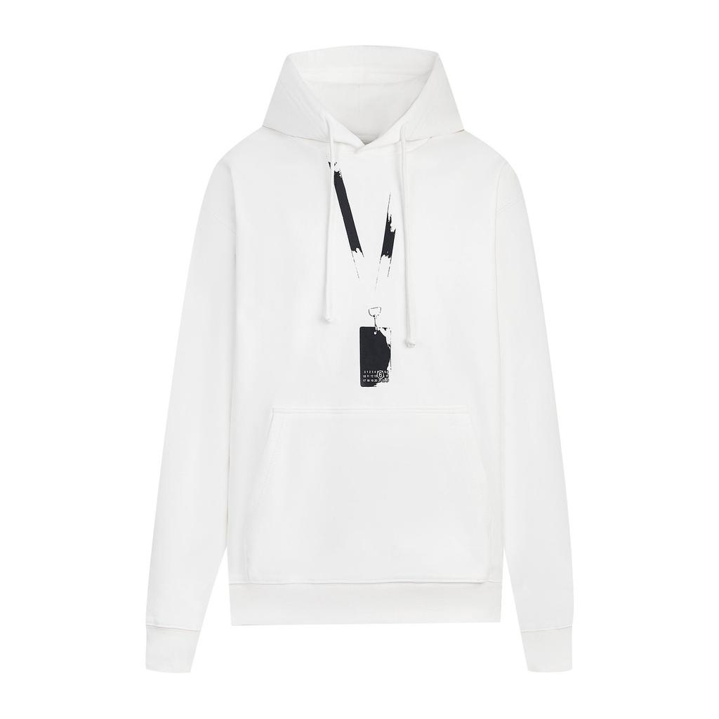 Unisex Margiela Hoodie: Lockere Passform, Umgekehrtes MM6-Logo, Reine Baumwolle, Rundhalsausschnitt, Trendiger Stil