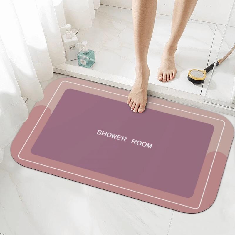 Diatom Mud Absorbent Floor Mat, Bathroom Light Luxury Floor Mat, Bathroom Toilet Anti Slip Quick Drying Floor Mat