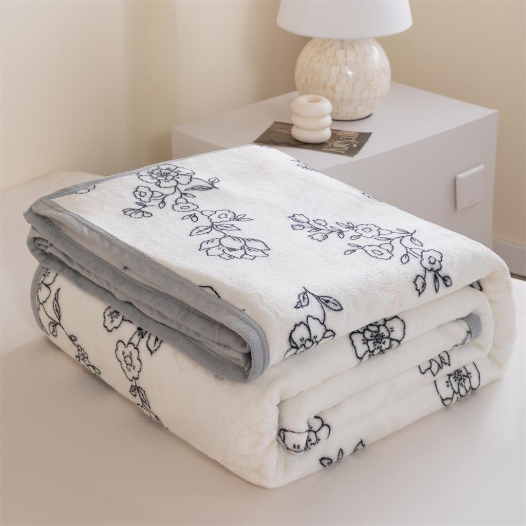 Cartoon Pattern Thick Flannel Blanket Lightweight Warm Nap Throw Blanket for Sofa All Season Cozy Soft Plush Bedspread Bed Sheet