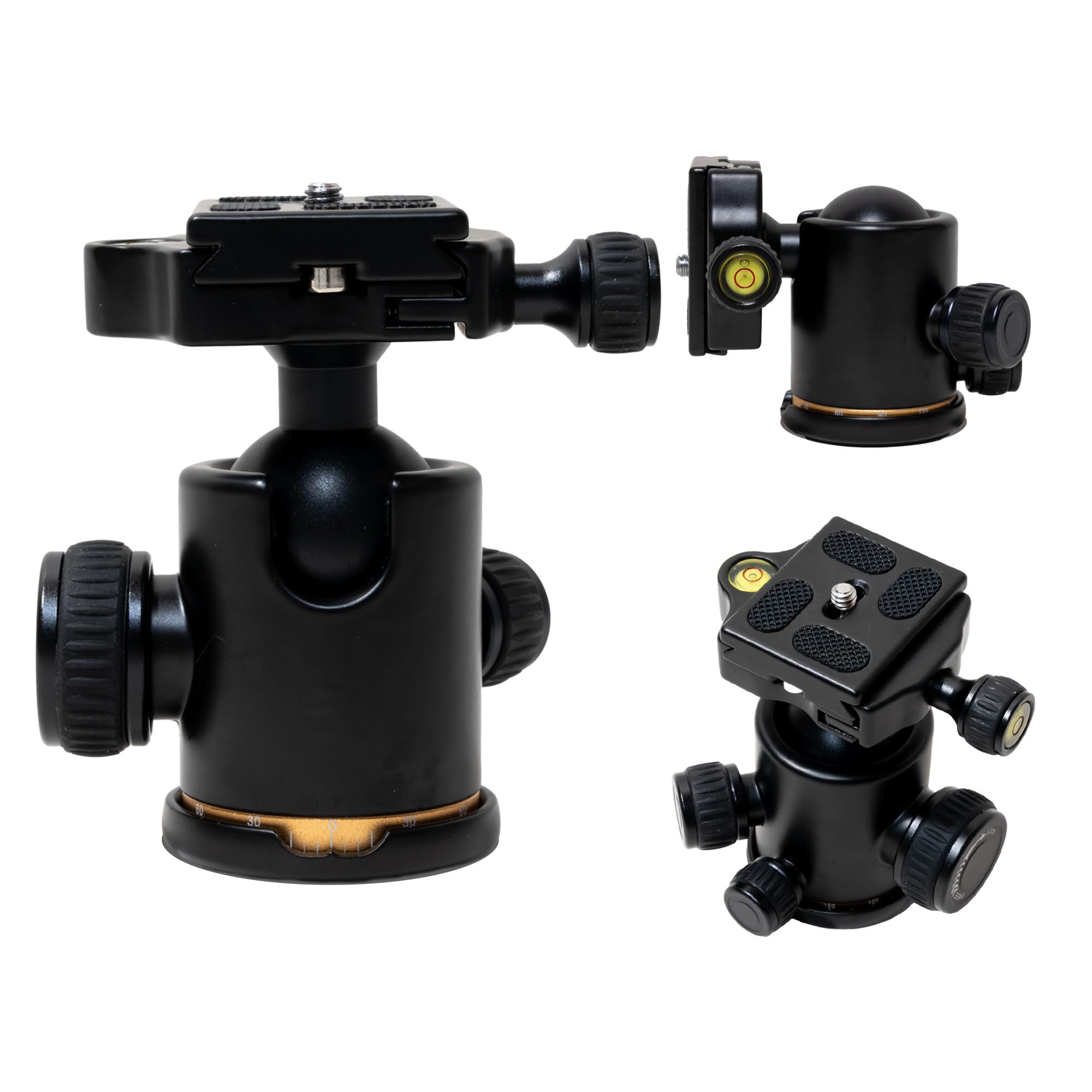 

KOUZU Ball Head Tripod for Large 10kg Load Independent Load High Precision Head, Arca-Swiss Compatible, Cameras, Capacity, 360° Rotation, Three-Way чорний