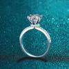 2 Carat Moissanite Diamond Ring for 925 Sterling with White Gold Plated Silver Engagement Rings Women's Wedding Band Gift