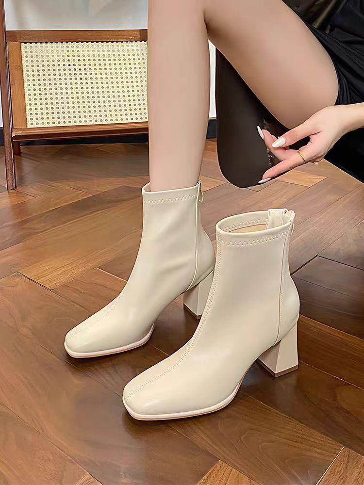 Short Boots Women's Autumn and Winter 2025 New High Heel Boots Small Ankle Boots Martin Boots Chelsea Skinny Boots Women