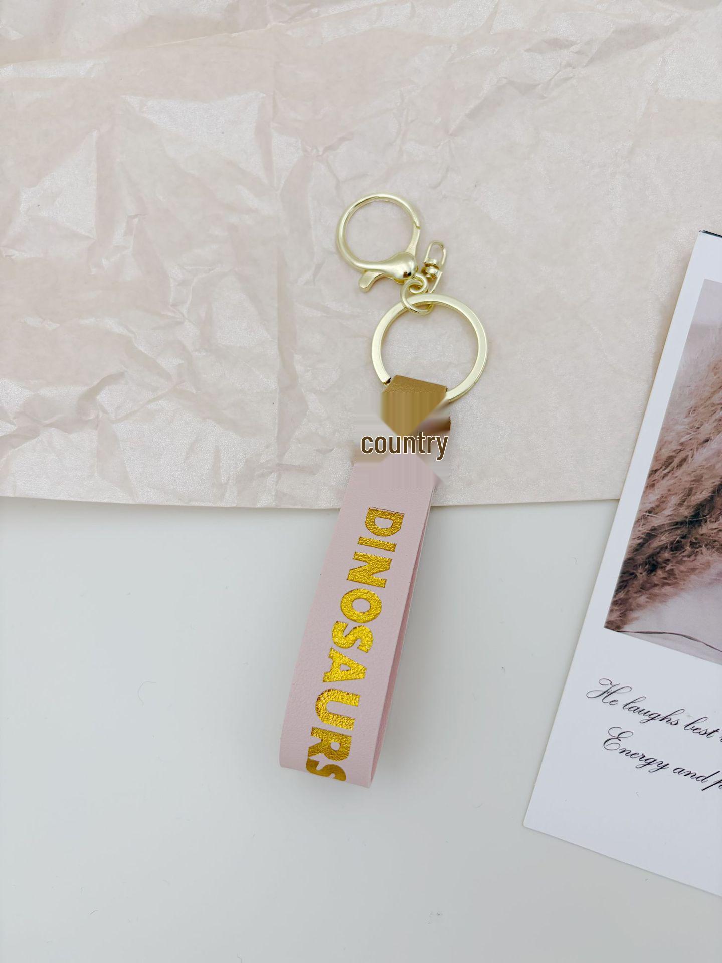 Leather Keychain Pendant for Couples - Perfect Graduation Gift розовый