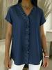 European & American V-Neck Ruffle Faux Denim T-Shirt - 2026 Collection, Short Sleeve, Casual Style