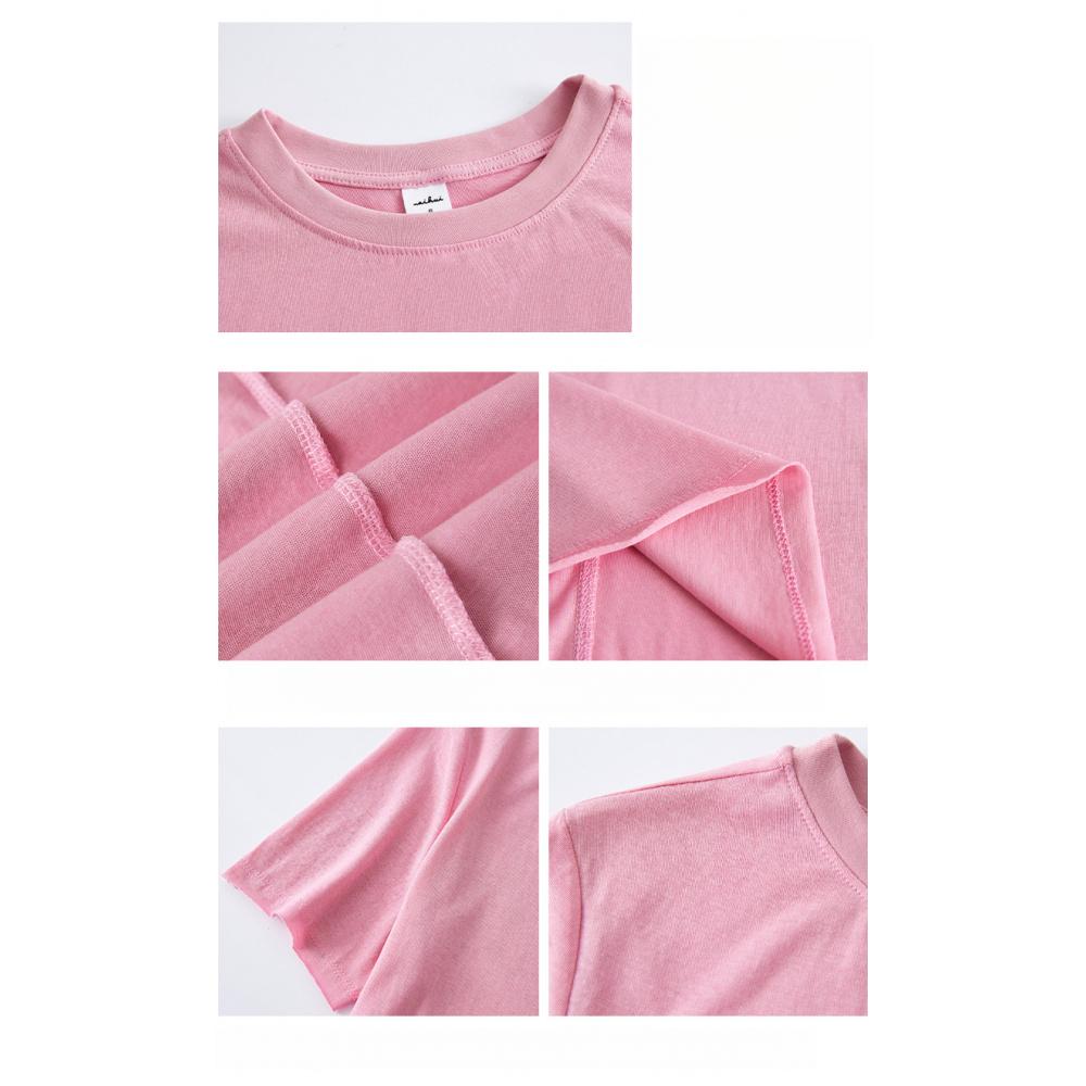 Summer Casual Loose New Solid Color T-Shirt for Women Short Sleeve Thin Internet Celebrity Hot Item