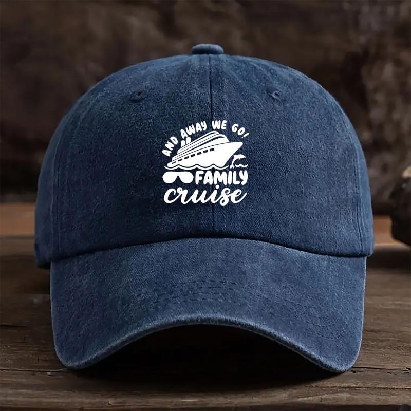 Fashionable cruise printed baseball cap with outdoor sun protection and simple design style suitable for both men and women