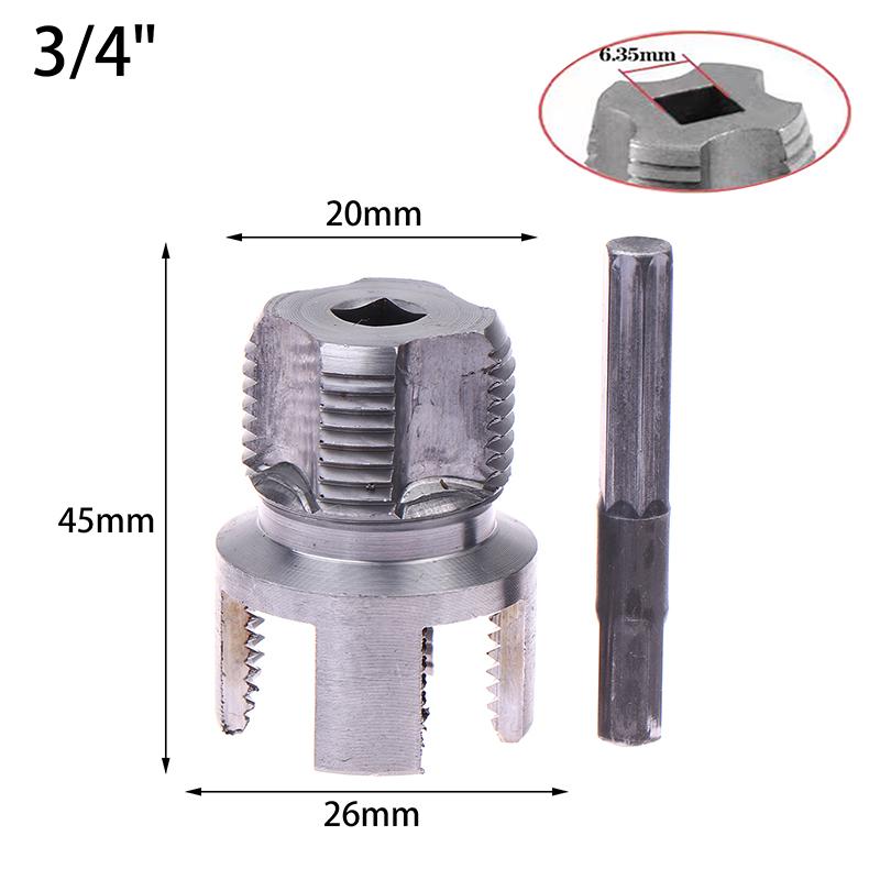 1/2" 3/4" Ppr Threader Integrated Internal External Pipe Threading Tool Electric Drill Compatible Pvc Pipe Threader Kit