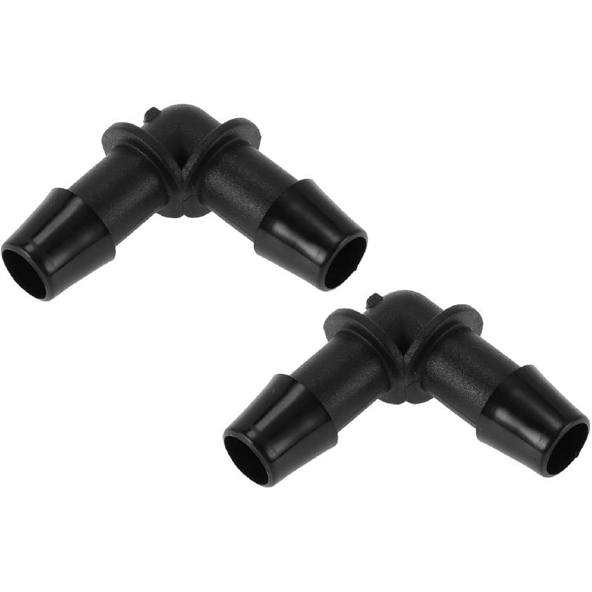 Vacuum Tubing Connector 4.8mm L-Shaped Elbow Black PP 2 Pcs