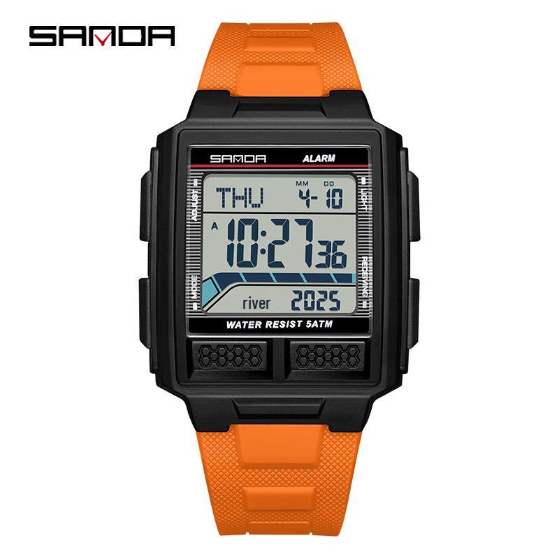 Sanda Men's Large Screen Luminous Multifunctional Waterproof Countdown Wristwatch