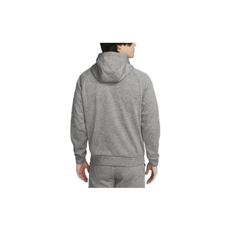 Nike Giacca Felpa con Cappuccio e Zip Therma-FIT con Stampa Logo Solido Uomo Capispalla Grigio DQ4831-063