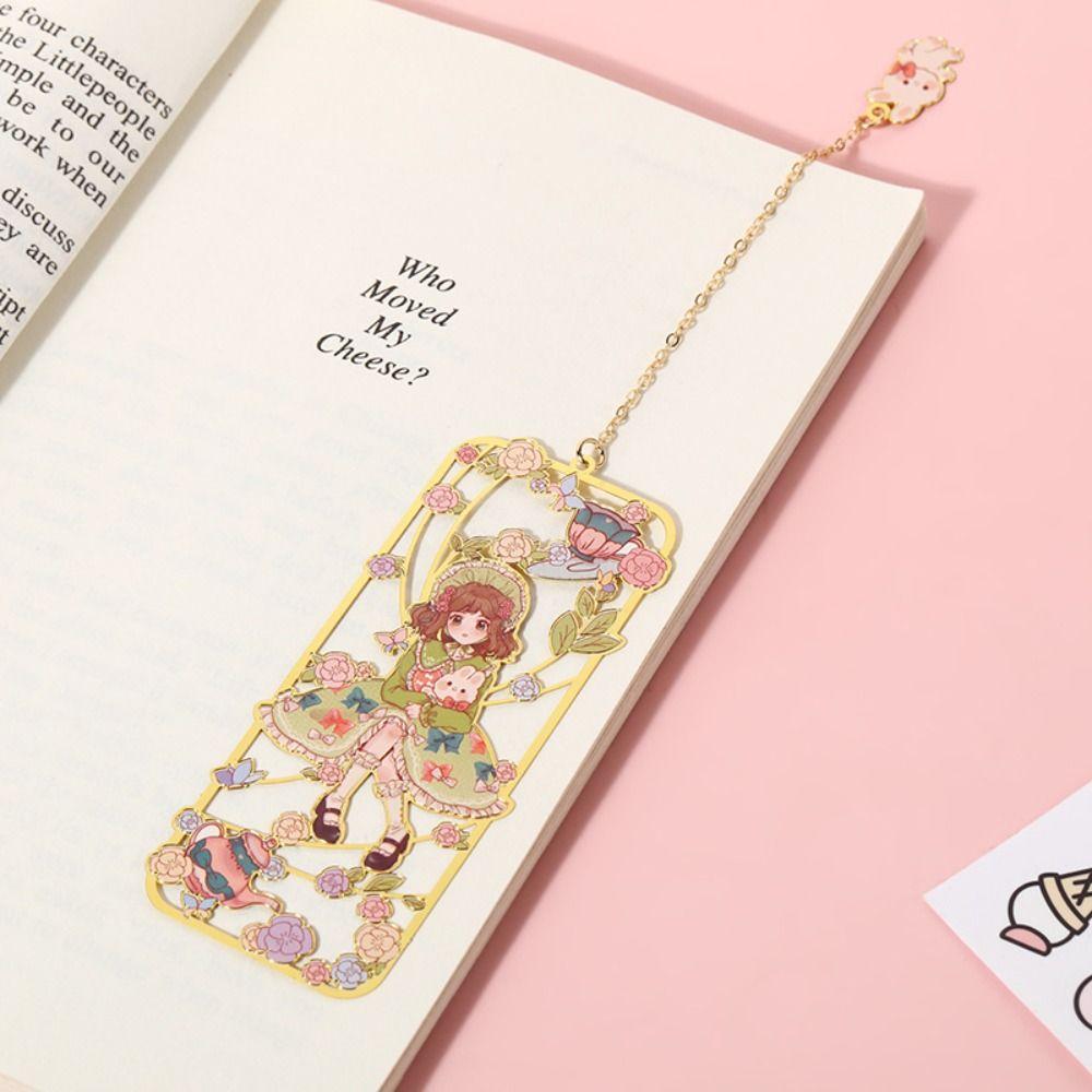 

Кисточка Мультяшная латунная закладка в китайском стиле Китайский стиль Знак пагинации Мультяшная книжная скрепка Студент A