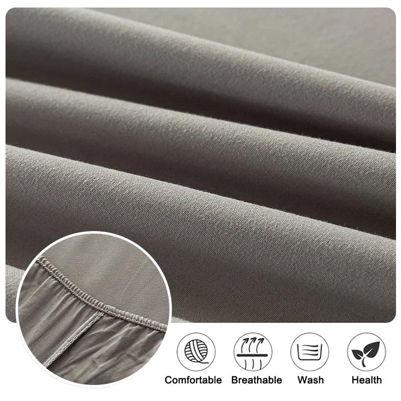 Solid Color Waterproof Bedsheet, Soft and Comfortable Bedding Mattress Protective Cover Suitable for Bedrooms, Guest Rooms, Fitted Sheet No Pillowcase
