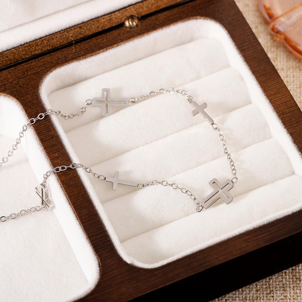 Minimalist Hollow Small Cross Chain Necklace Jewelry